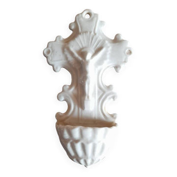 Antique stoup, Sèvres porcelain, 19th century, signed MF