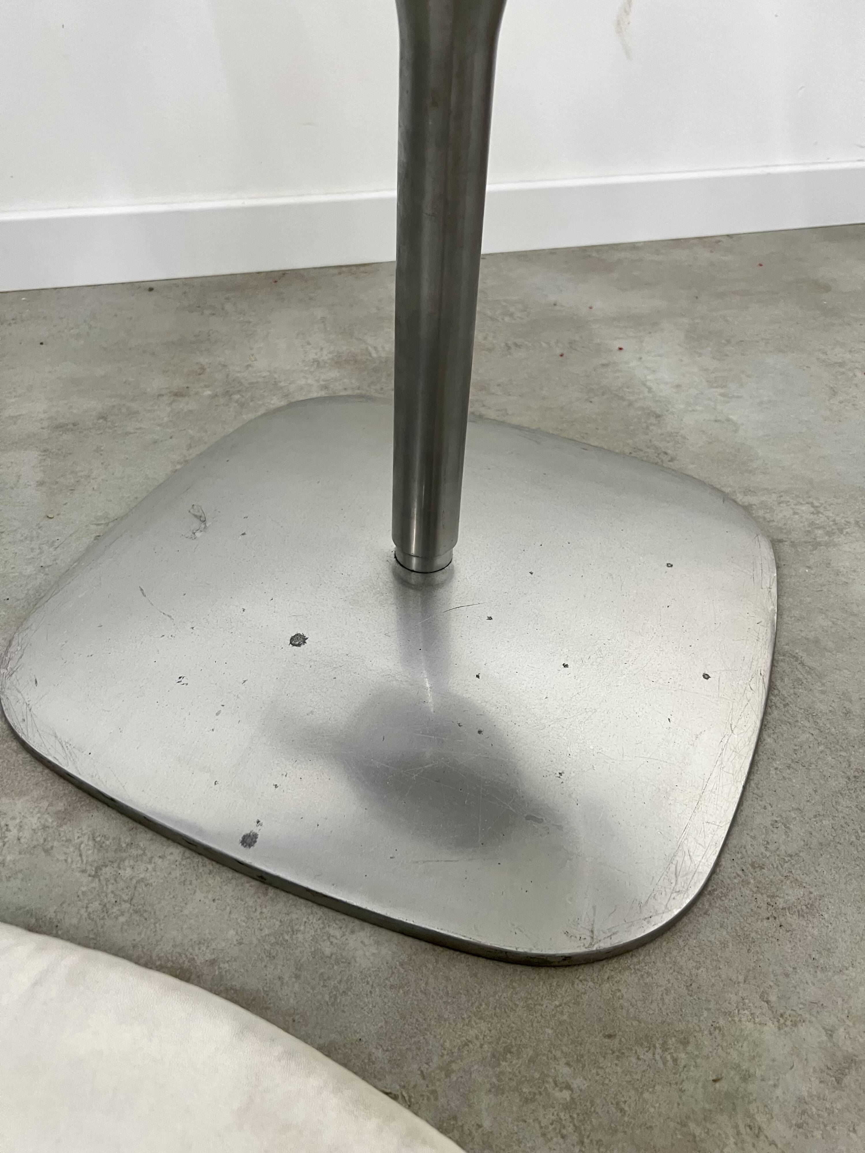 Old swivel desk chair plexiglass and steel design from the 70s