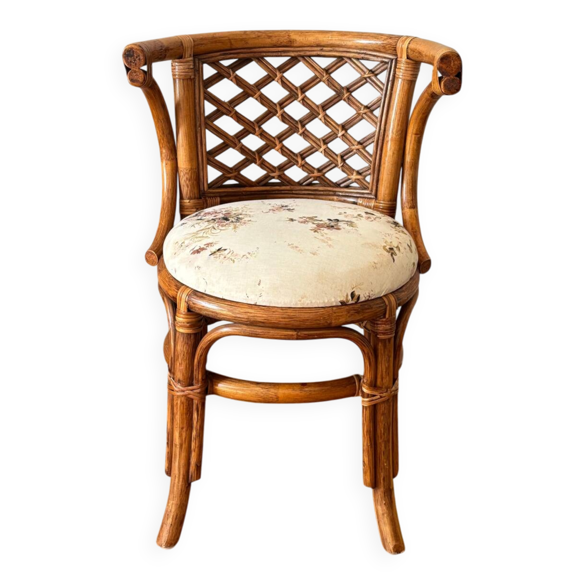 Fauteuil en rotin années 80