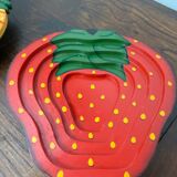 Pineapple and strawberry wooden trays