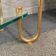 Hollywood regency gold plated & glass side table