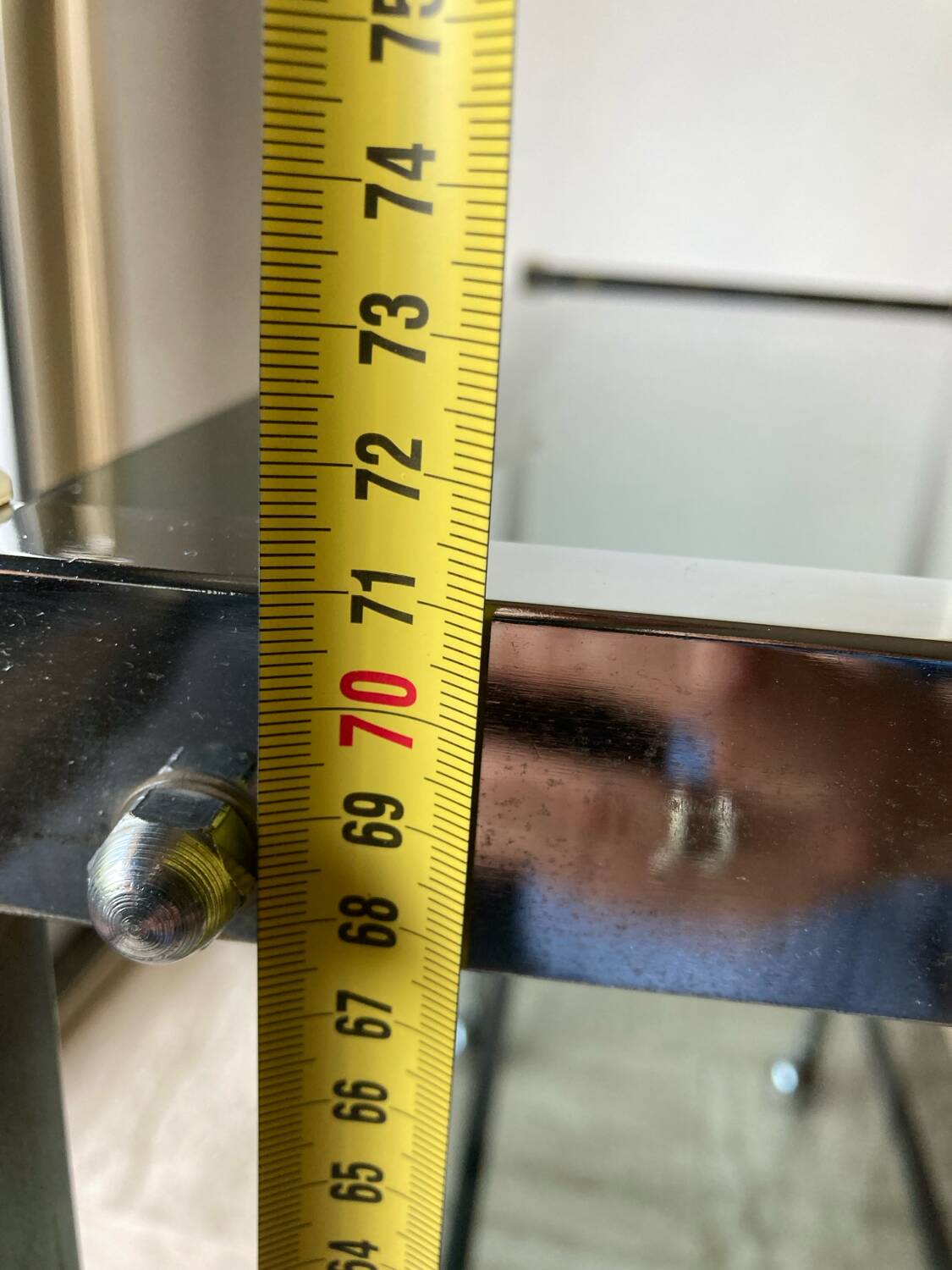 Vintage chrome dessert table, 2 smoked glass trays.