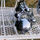Italian design chandelier in chrome metal 3 lights Rolly 1973