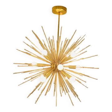 Beautiful mid century handmade urchin chandelier sputnik modern brass ceiling light fixture