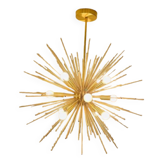 Beautiful mid century handmade urchin chandelier sputnik modern brass ceiling light fixture