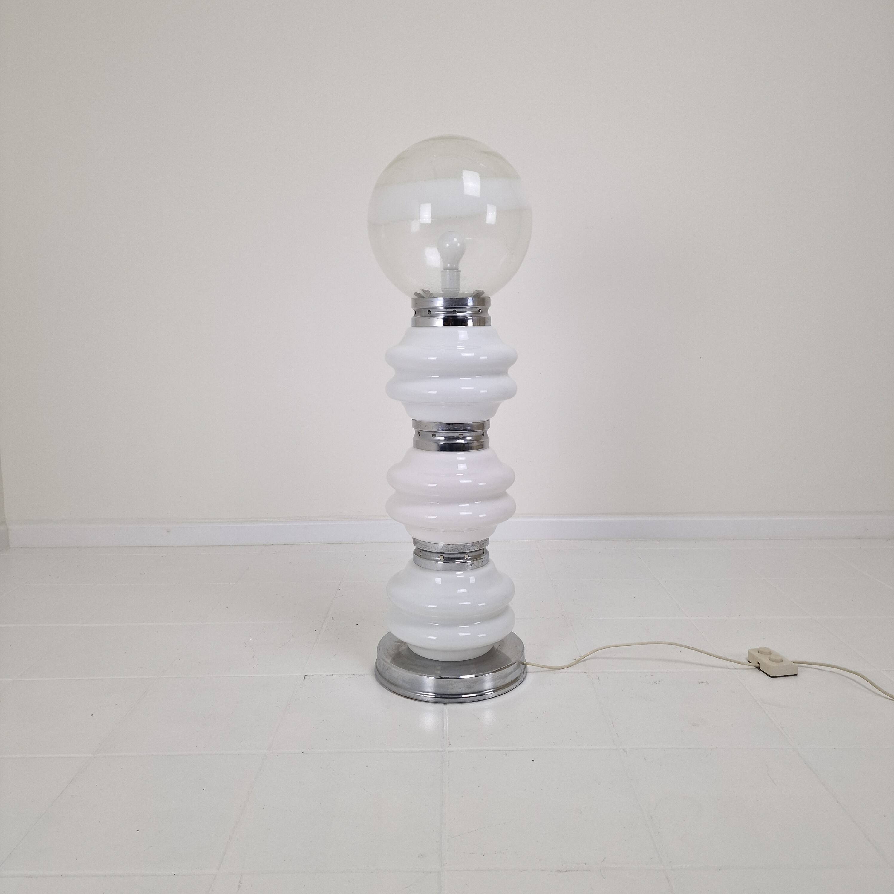 Italian Murano Floor Lamp  in 3 Colors Light, 1970s