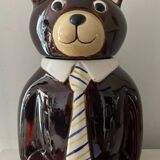 Vintage ceramic glazed bear biscuit jar