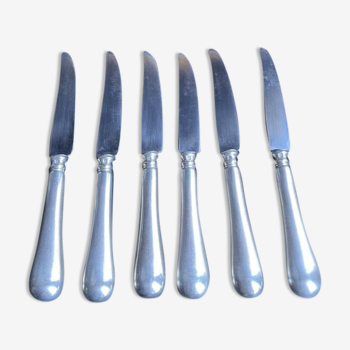 6 Table knives – Silver plated