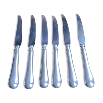 6 Table knives – Silver plated