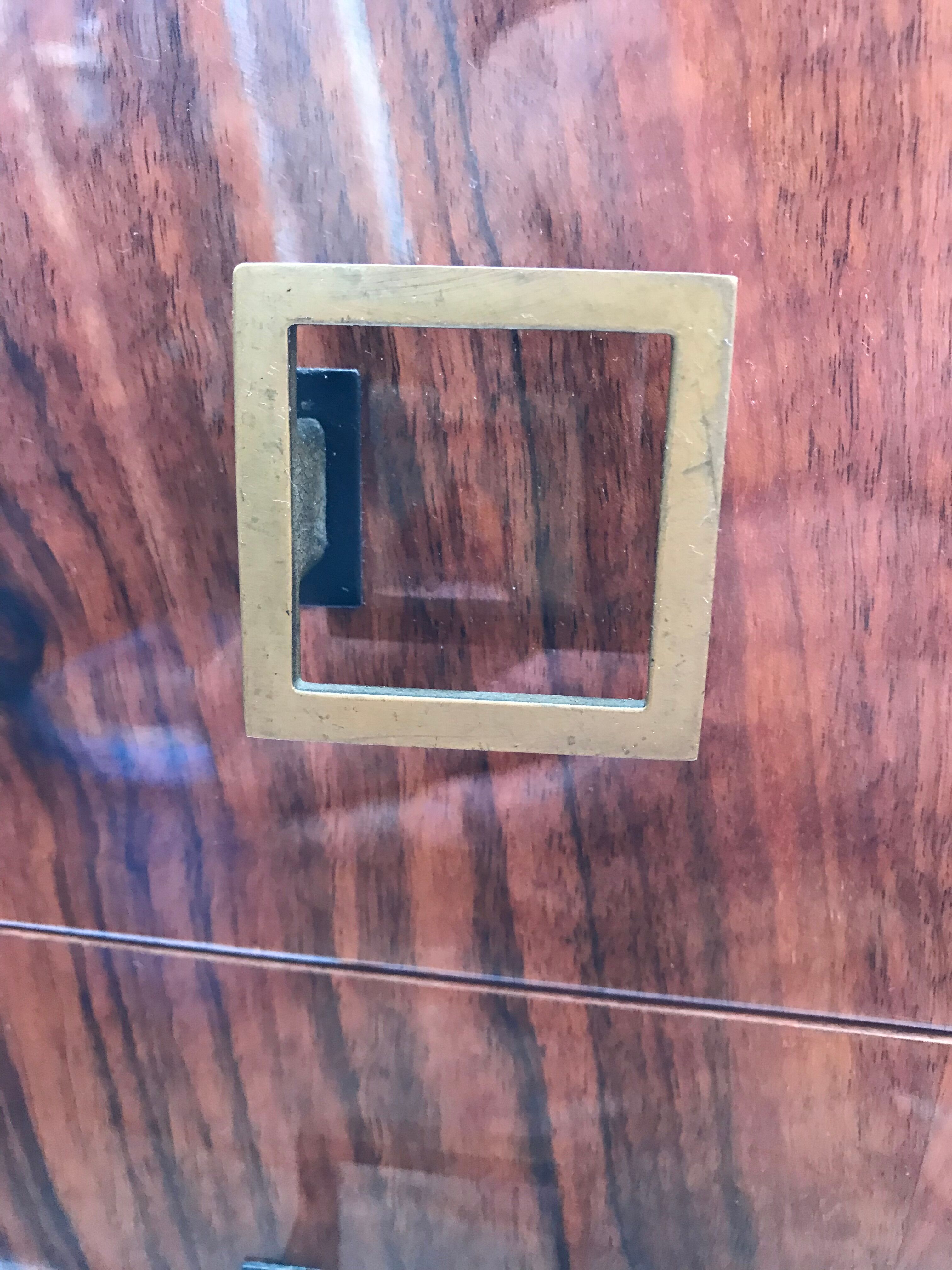 3-drawer lacquered chest of drawers with rosewood veneer