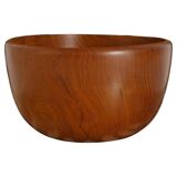 Mid-Century Modern Solid Teak Wood Bowl, Uppsala Slöjd, Sweden 1960s