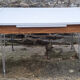 Set table chairs formica bicolor white and wood, feet eiffel, SIF, 70s, its 4 chairs