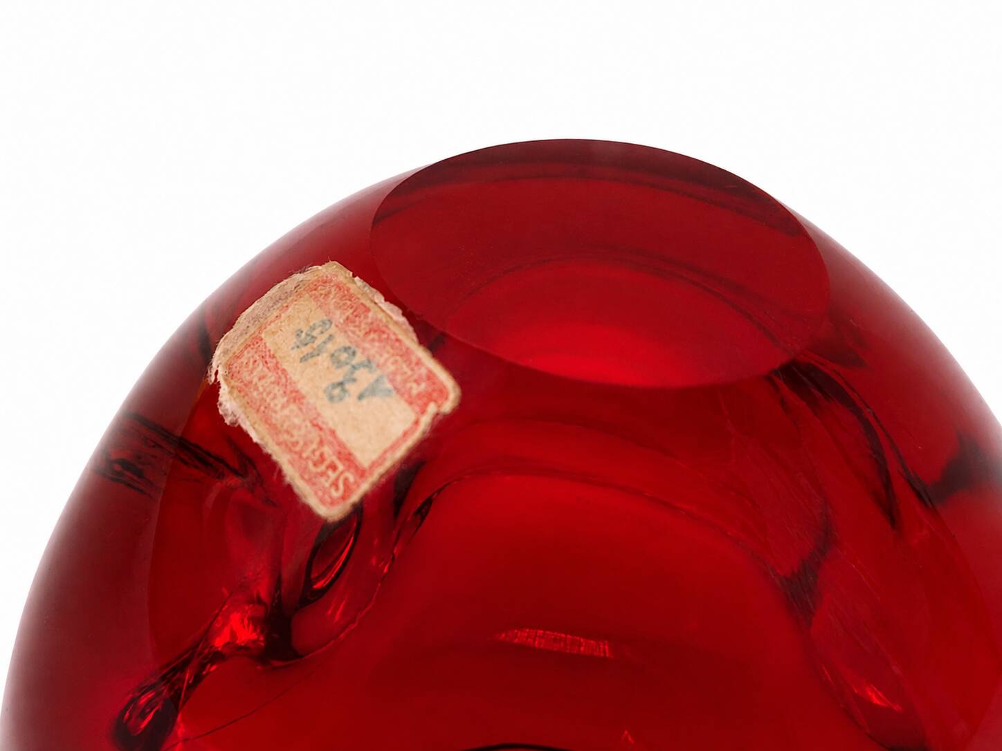 Red Sommerso Murano glass ashtray and pocket tray Seguso Murano 1960