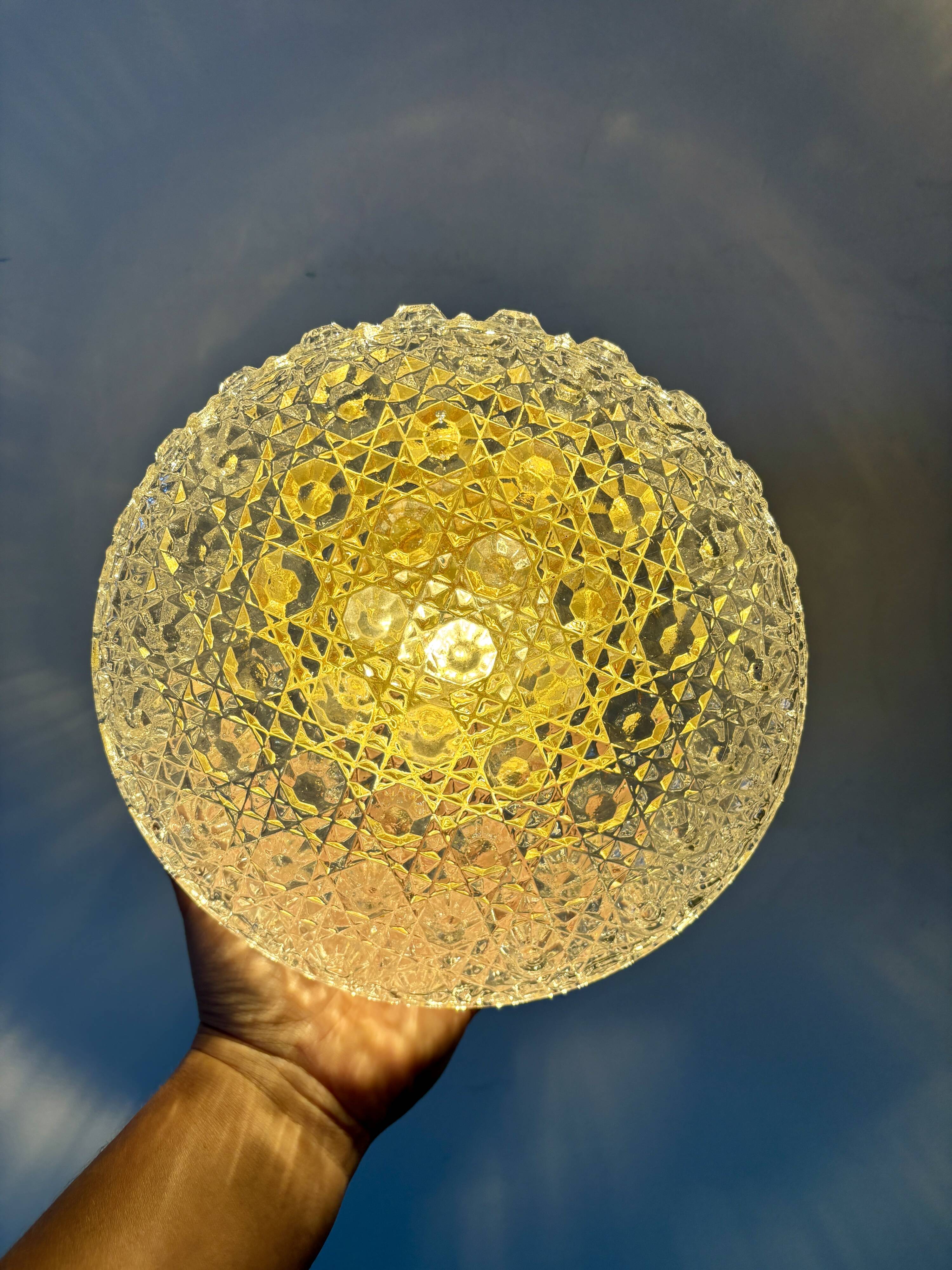 Vintage square glass globe wall/ceiling light (PLAF01)