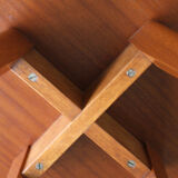 Table teak vintage feet compass