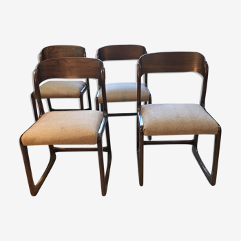 Lot de 4 chaise baumann traineau