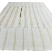 9x12 White & Cream Modern Striped Kilim Rug, 268c358Cm