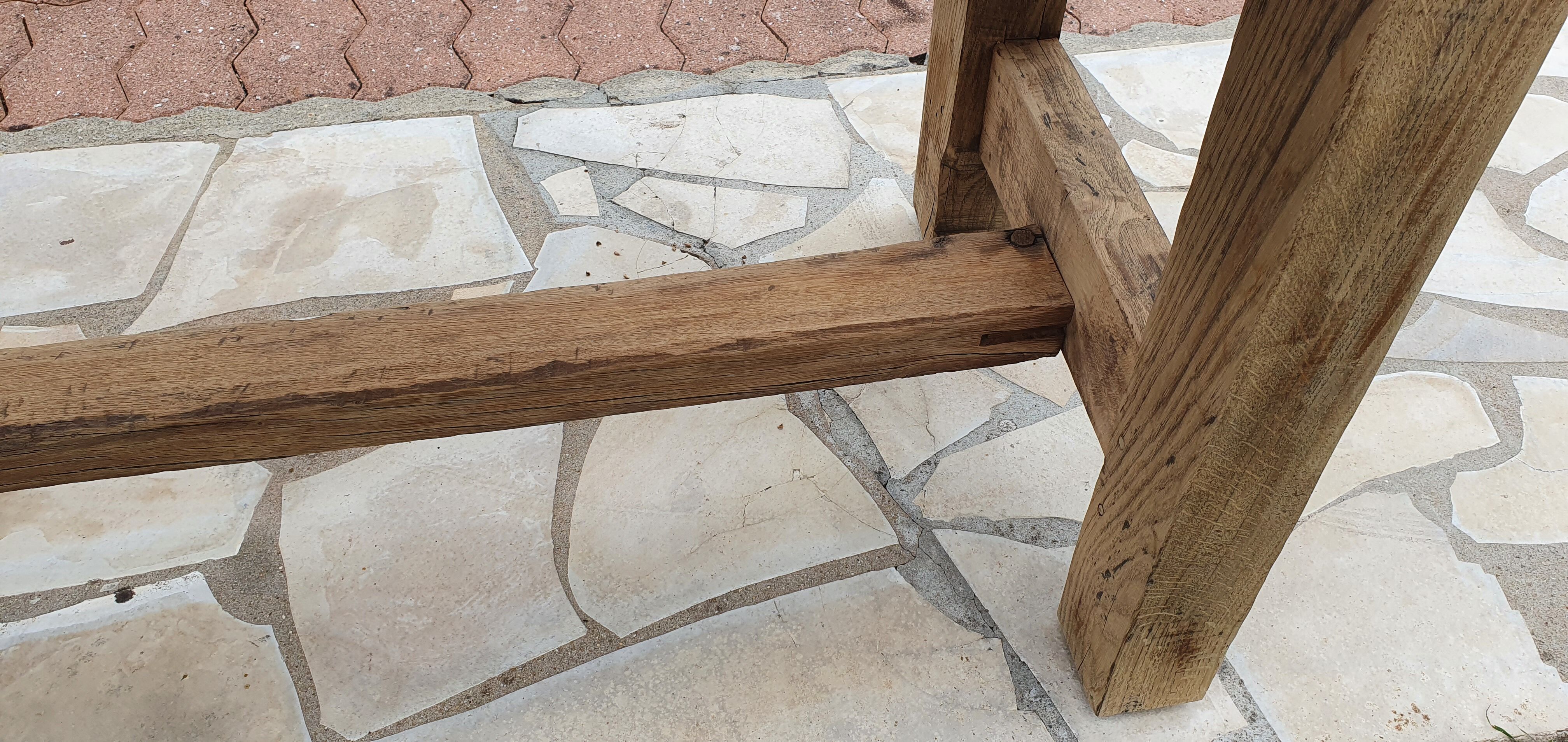 Loom table in solid oak 240 x 58 cm. 1920.