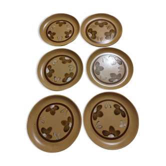 Set of 6 plates house art Sarreguemines