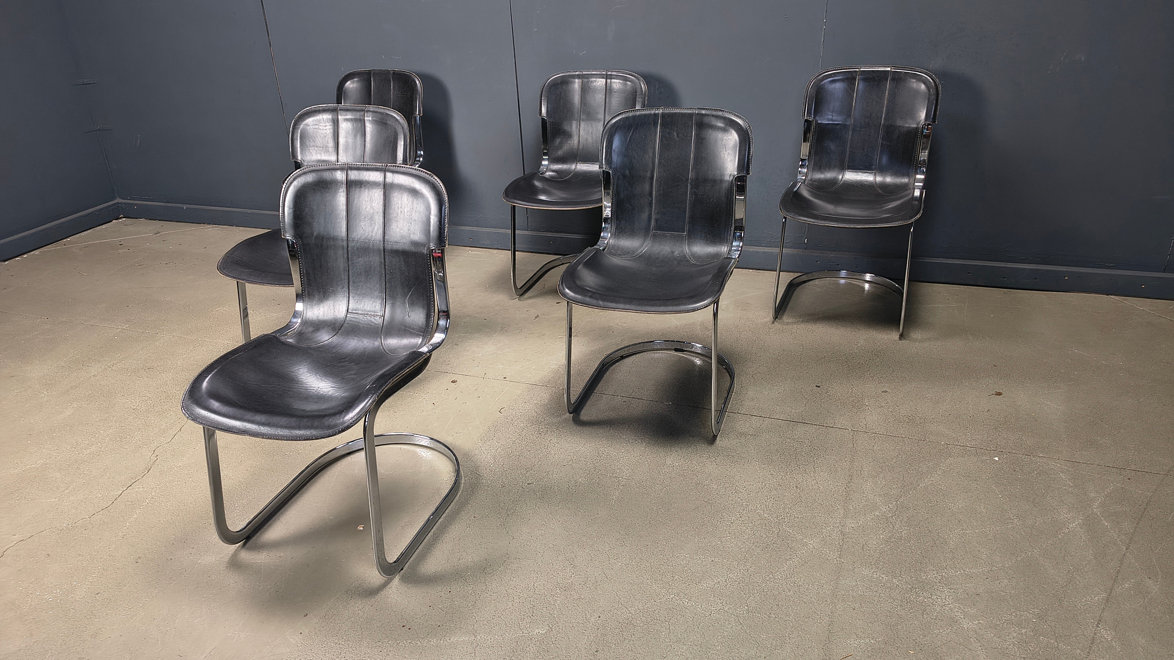 Vintage dining chairs by Cidue set of 6, 1970s