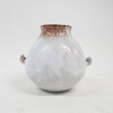 White glazed ceramic vase by Mobach, The Netherlands 1950's