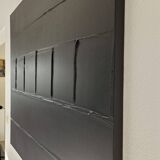 Minimalist monochrome abstract painting in black