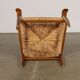 Vintage pair of 1950s beech and straw thrones, Italy.