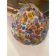 Contemporary Murano Style White With Murrise Multicolor Pendant