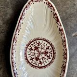 Gien dish in ecru and brown ironstone