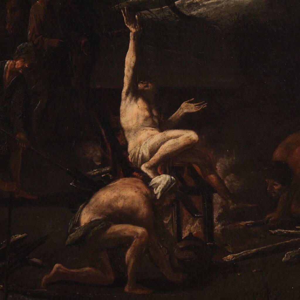 Great 17th-century religious painting, Martyrdom of Saint Lawrence