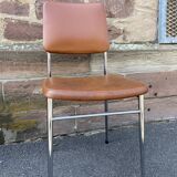 2 vintage leatherette and chrome chairs 1970
