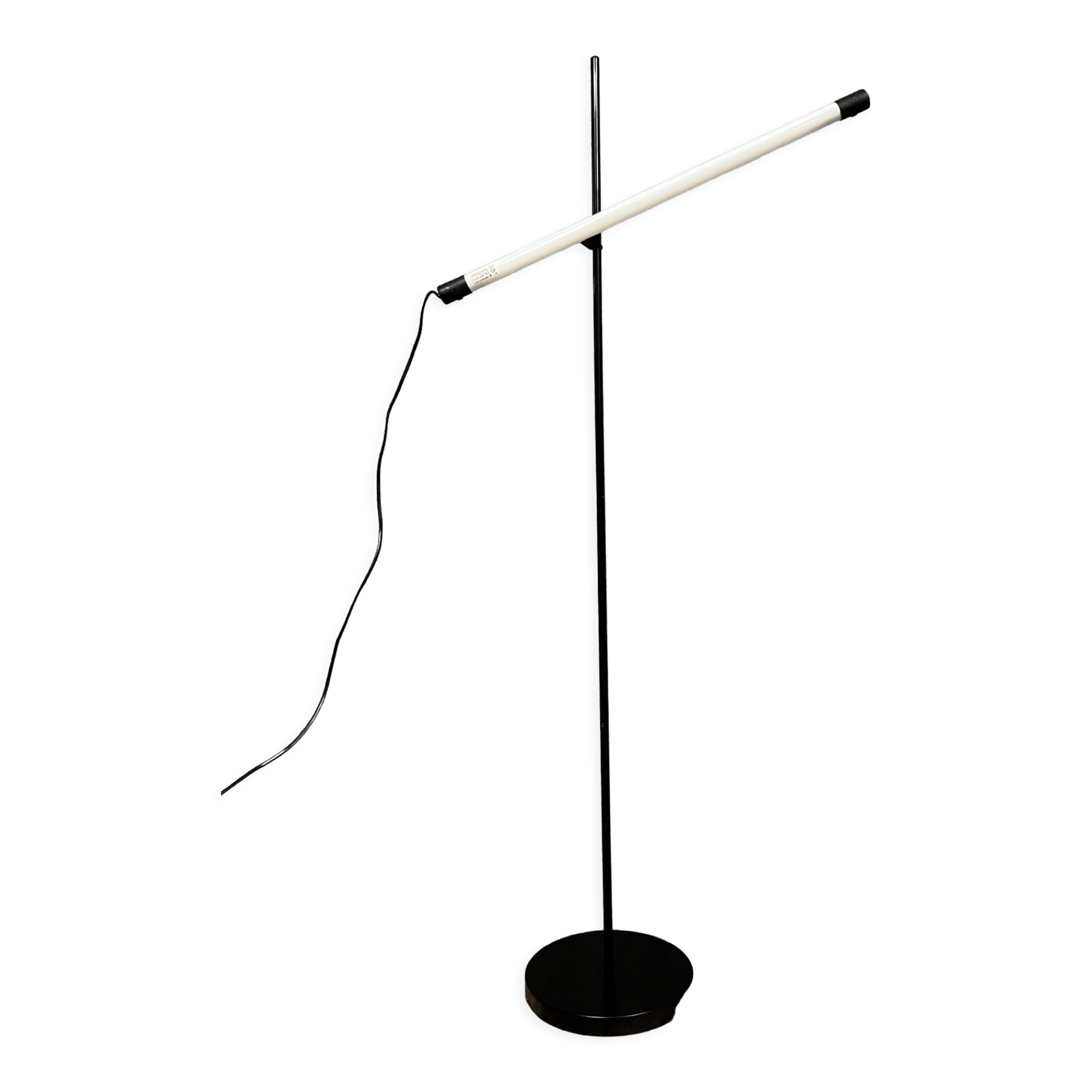 Vintage Italian neon lamp in black iron