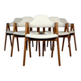 1960s set of 6 Compass teak dining chairs by Kai Kristiansen for Schou Andersen Møbelfabrik