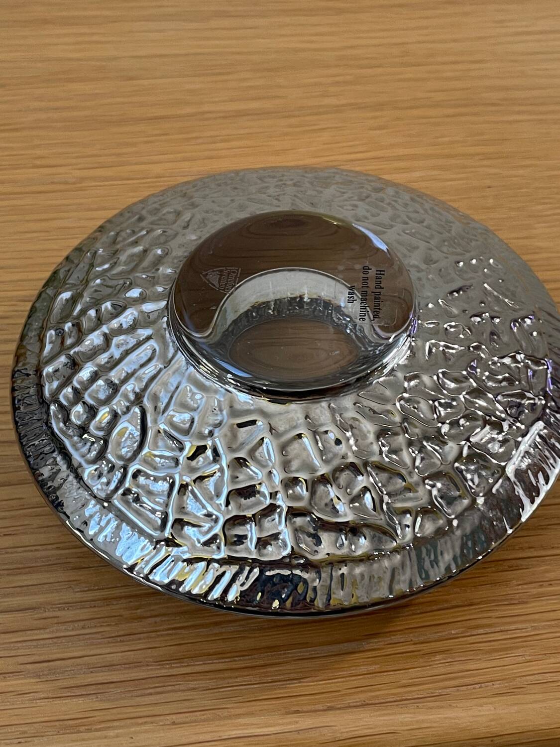 Bougeoir Orrefors Sweden « Discus » steel