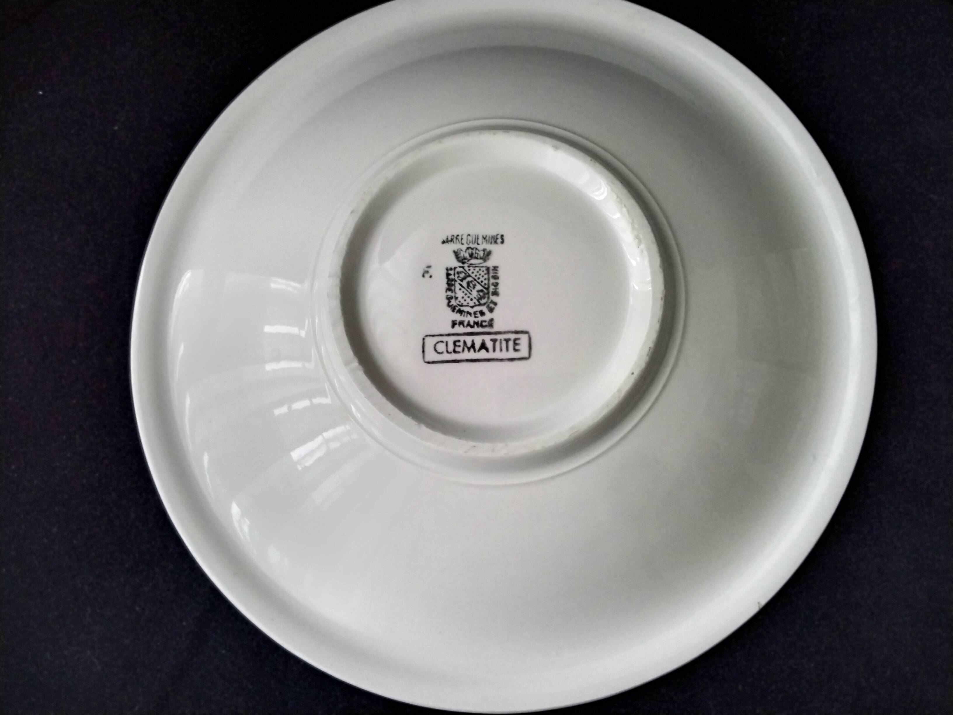 Plat à bourrelet Faience de Sarreguemines  Modèle Clématite