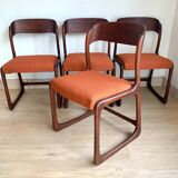 Set of 4 Baumann sled chairs