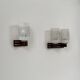Pair of vintage wall lights, chrome, rosewood and pressed moulded glass, France