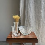 Large glass salad bowl with diamond points D30