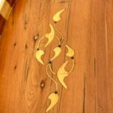 Handmade oriental tray in thuya wood - vintage marquetry