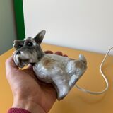 Fox Terrier lamp in vintage porcelain