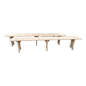 Set of 2 fir benches