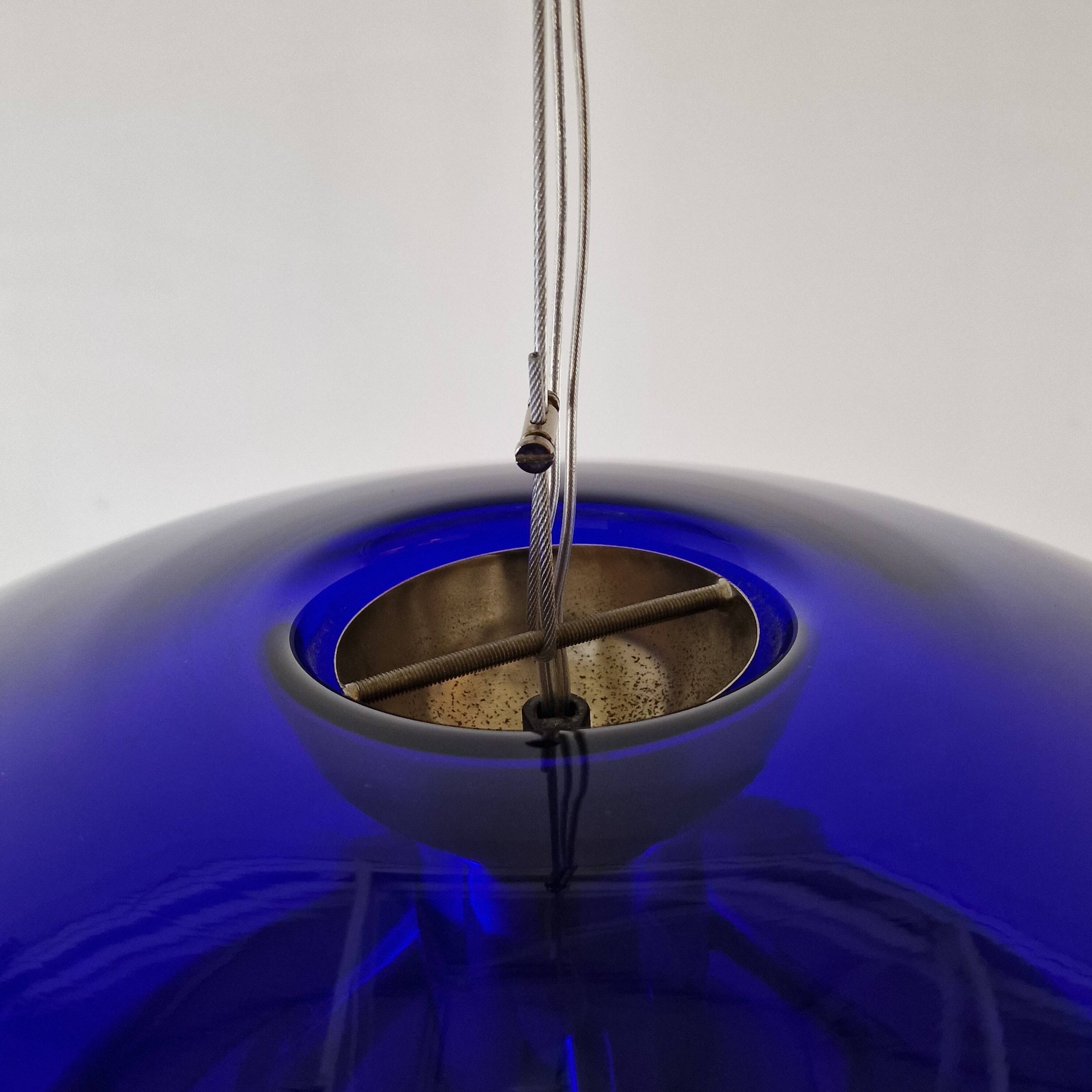 "Bauta" Murano Glass Pendant Lamp by Vistosi, Italy 1980s