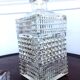 Pair of vintage diamond-cut whiskey decanters