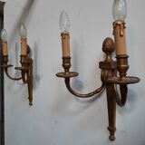 Pair of Louis XVI style bronze wall lights