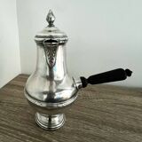 Silver-plated chocolate pot stamped ARGIT SFOA with ebony handle