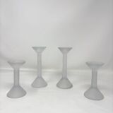 Lot de 4 bougeoirs en verre sable