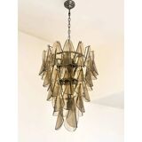 Luxury Smoked Fumé Murano Glass “Rondini” Chandelier with Cascading Design