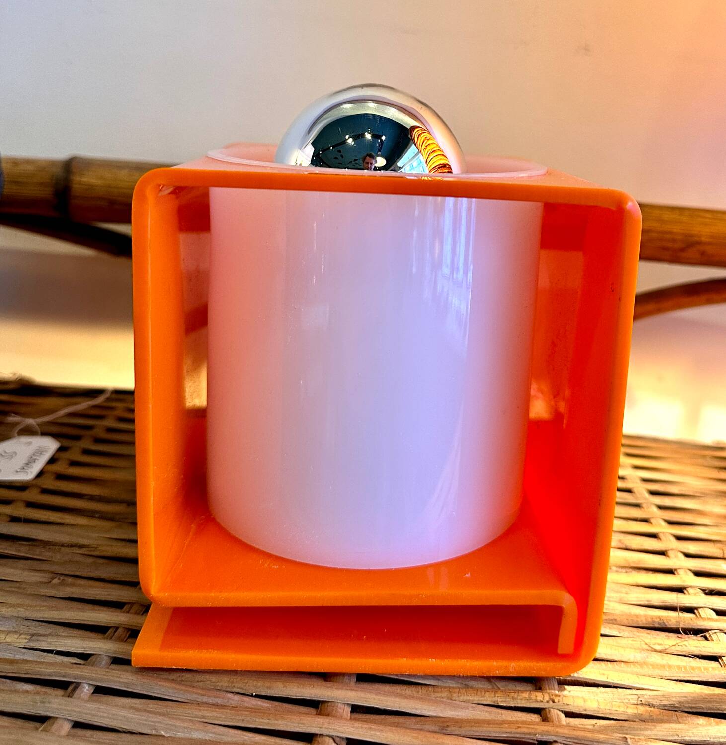 Orange cube lamp