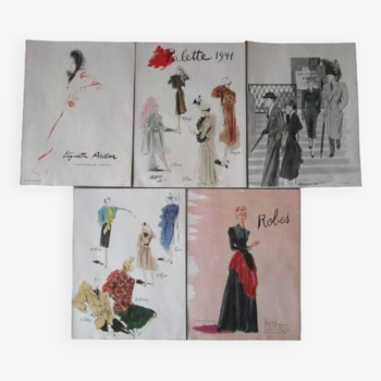 Lot of 5 1940s fashion advertisements