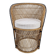 Boho Chic Rattan Barrel Chair with Custom Outdoor Cushion 1970's